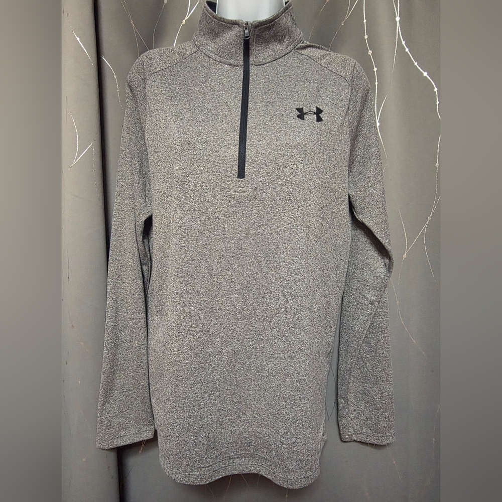 Under Armour Black and Gray Quarter-Zip Top